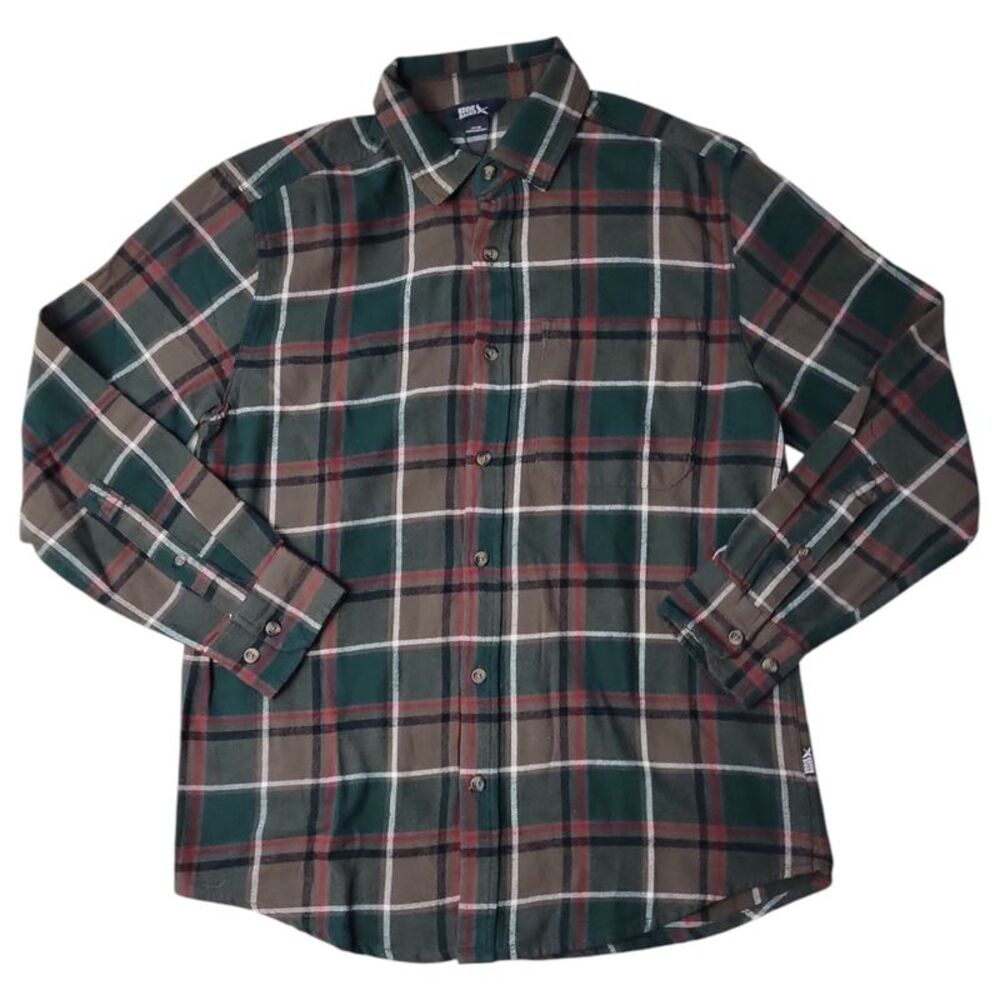 Mocha Overland Plaid - Eddie Bauer Men's 100% Cotton Easy Care Warm Brushed Twil - Picture 1 of 2